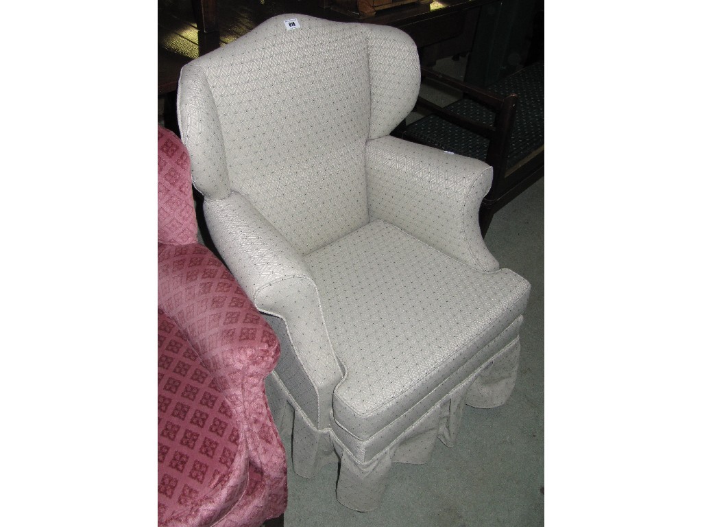 Appraisal: Small wingback armchair