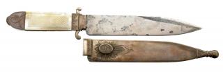 Appraisal: Fine Silver Mounted Bowie Knife by Samuel Bell quot Arkansas