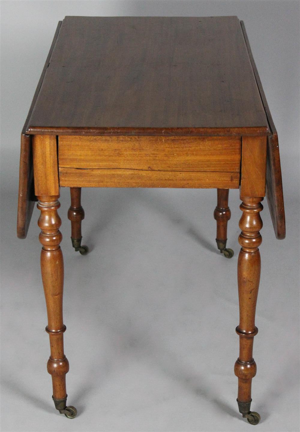 Appraisal: REGENCY MAHOGANY DROP LEAF PEMBROKE TABLE CIRCA the rectangular top