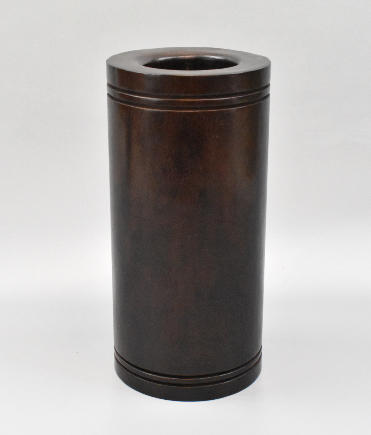 Appraisal: A Chinese Zitan wood arved brushpot Zitan wood an extremely