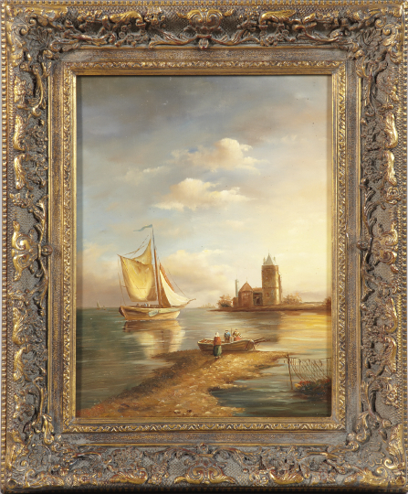 Appraisal: Manner of William Raymond Dommersen Dutch - Seascape with View