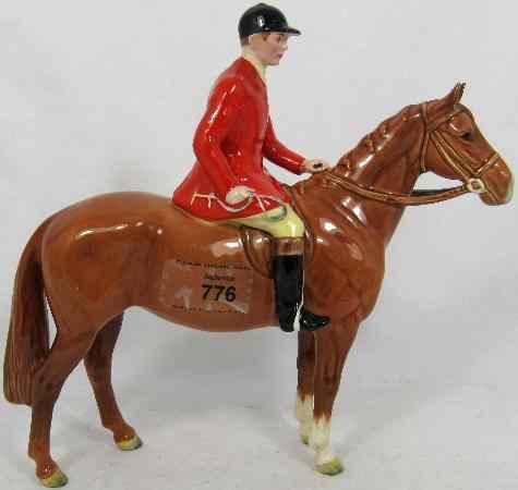 Appraisal: Rare Beswick model of a Huntsman on Chestnut Horse restoration