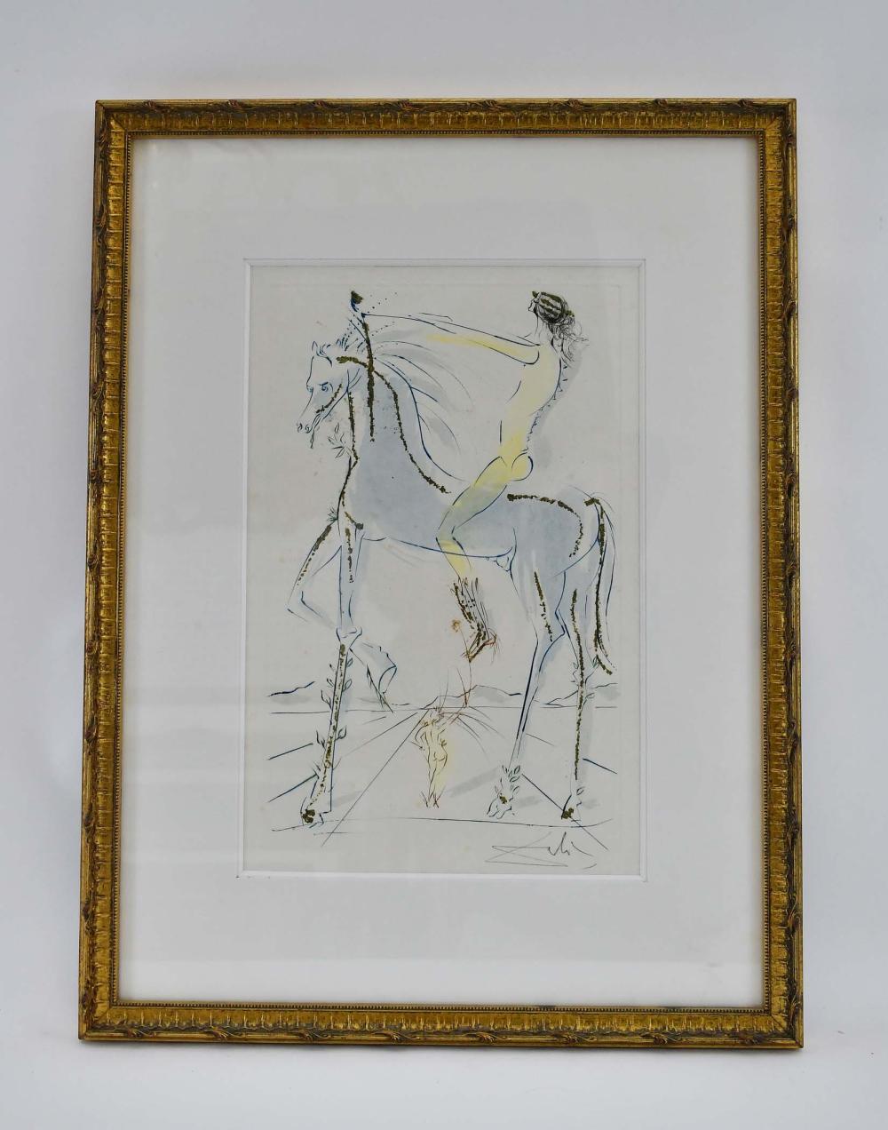 Appraisal: SALVADOR DALI SPANISH - LITHOGRAPHLady Godiva Horseback Signed in pencil