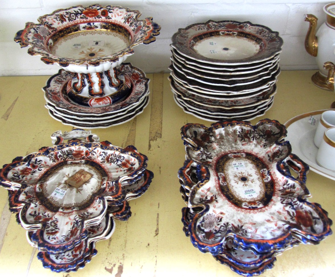 Appraisal: A Mason's ironstone dessert service circa printed and painted with