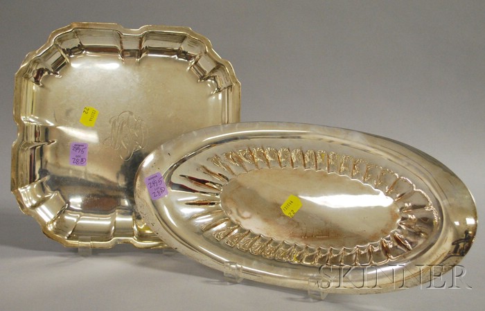 Appraisal: Towle Sterling Bread Tray and a International Square Shallow Bowl