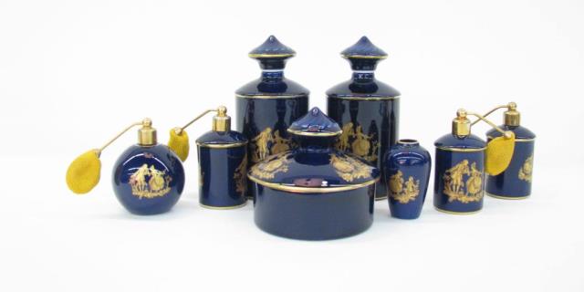 Appraisal: A group of decorative dresser accessories including eight piece Limoges