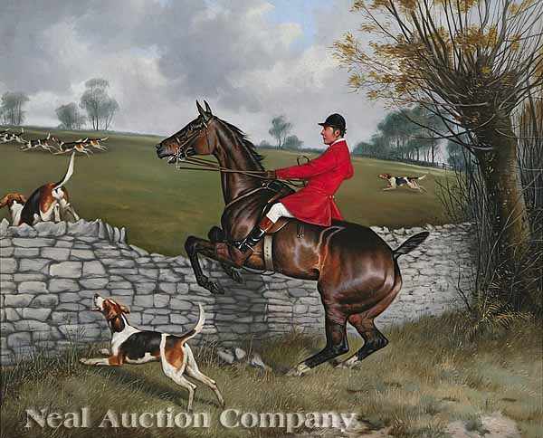 Appraisal: John Alfred Wheeler Sr English - Hunting Scene Jumping the