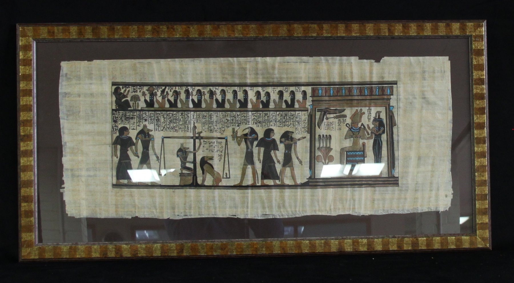 Appraisal: An Egyptian papyrus painting depicting a tomb cm x cm