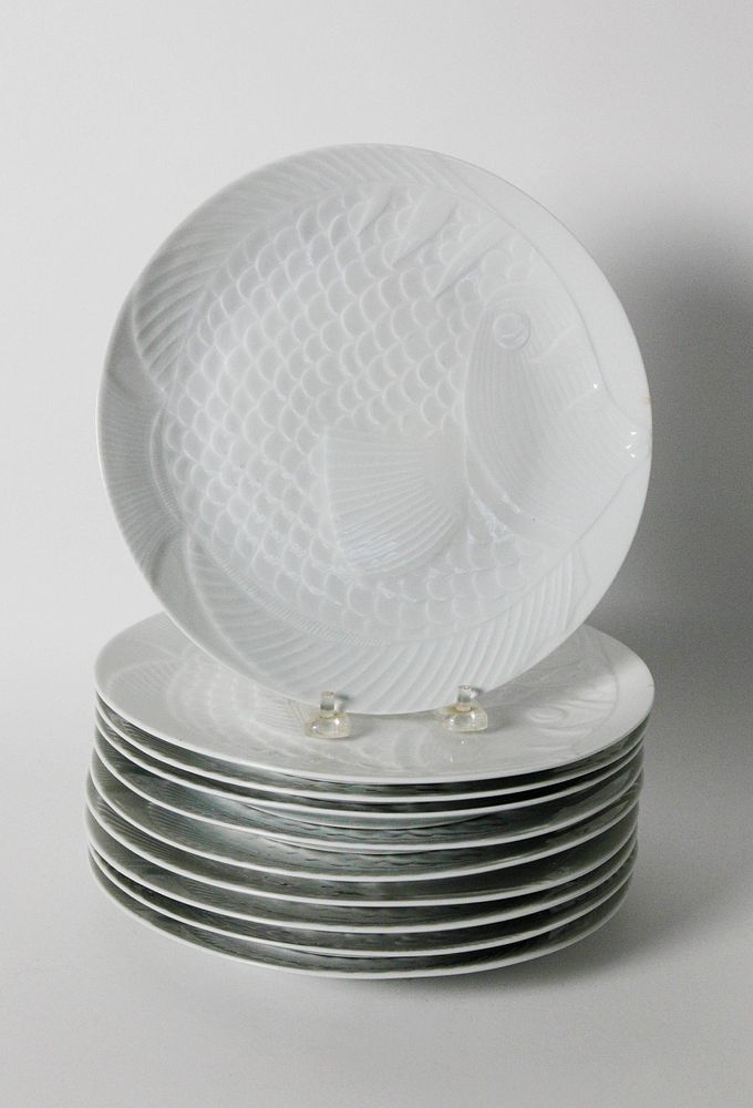 Appraisal: Set of Dansk White Porcelain Fish Dinner Plates Set of