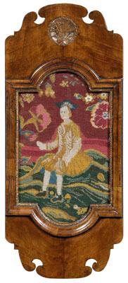 Appraisal: th century style wool needlework vertical scene with young man