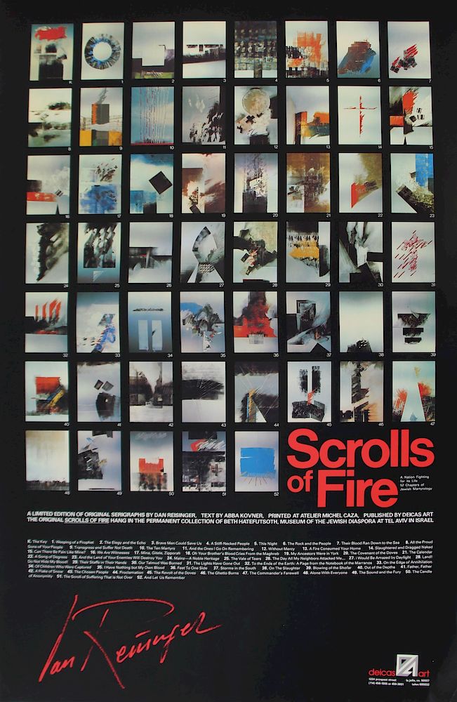 Appraisal: DAN REISINGER ISRAELI b Grouping of serigraphs Scolls of Fire