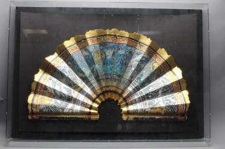 Appraisal: Framed th C Oriental Gilt Fan Framed th C Oriental