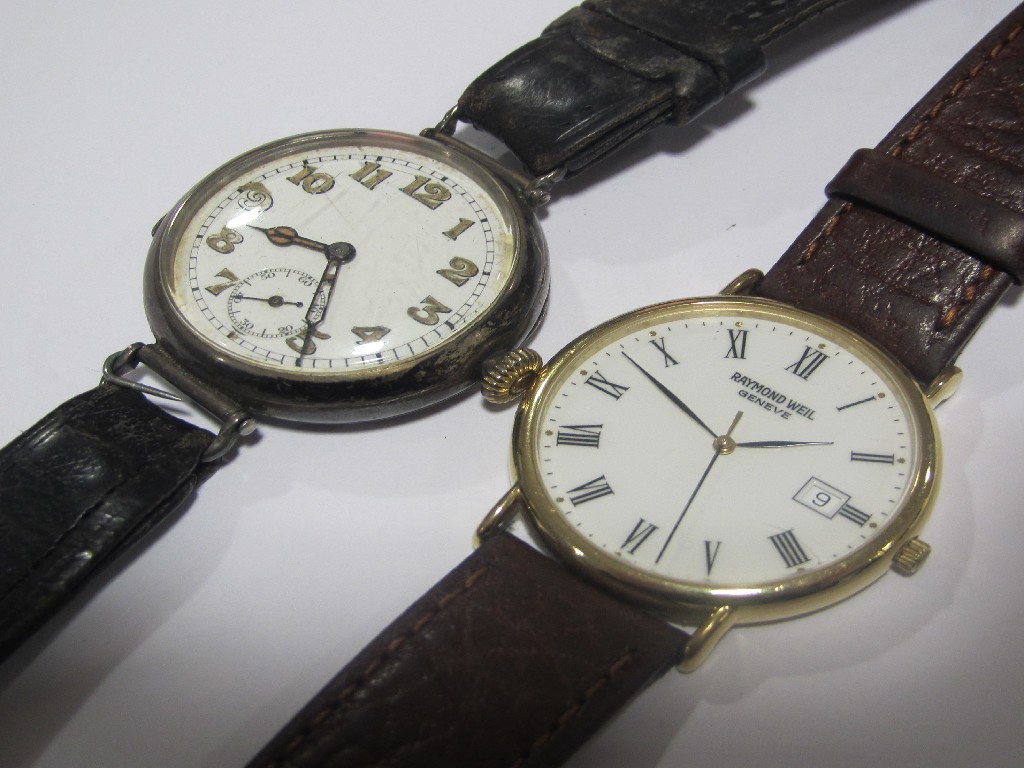 Appraisal: Lot comprising a gents ct gold plated Raymond Weil wrist