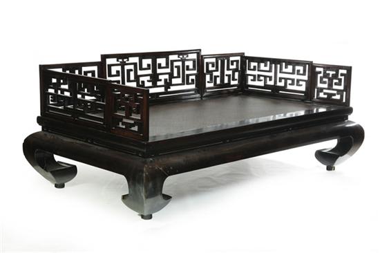 Appraisal: BED China th century ebonized wood Large opium bed with