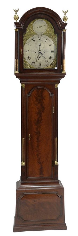 Appraisal: Thomas Jackson Mahogany Tall Case Clock having arched hood with