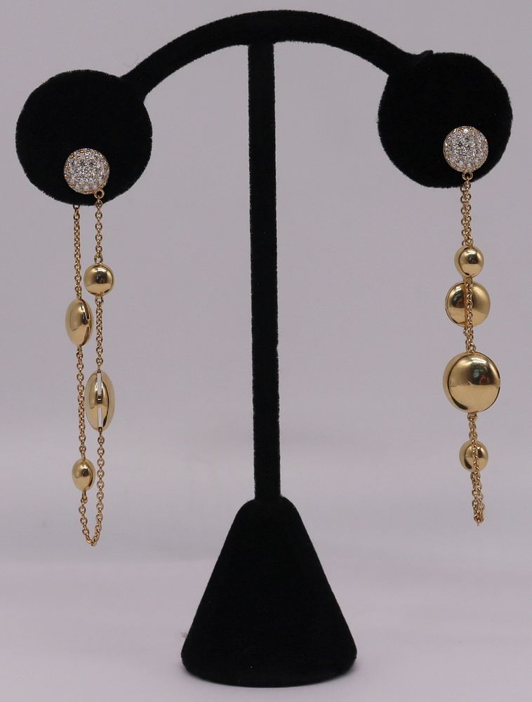 Appraisal: JEWELRY Pair of Roberto Coin kt Gold and Diamond Earrings