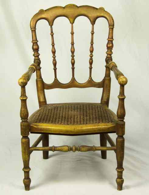 Appraisal: A child's turned beechwood chair circa the cane seat fitted