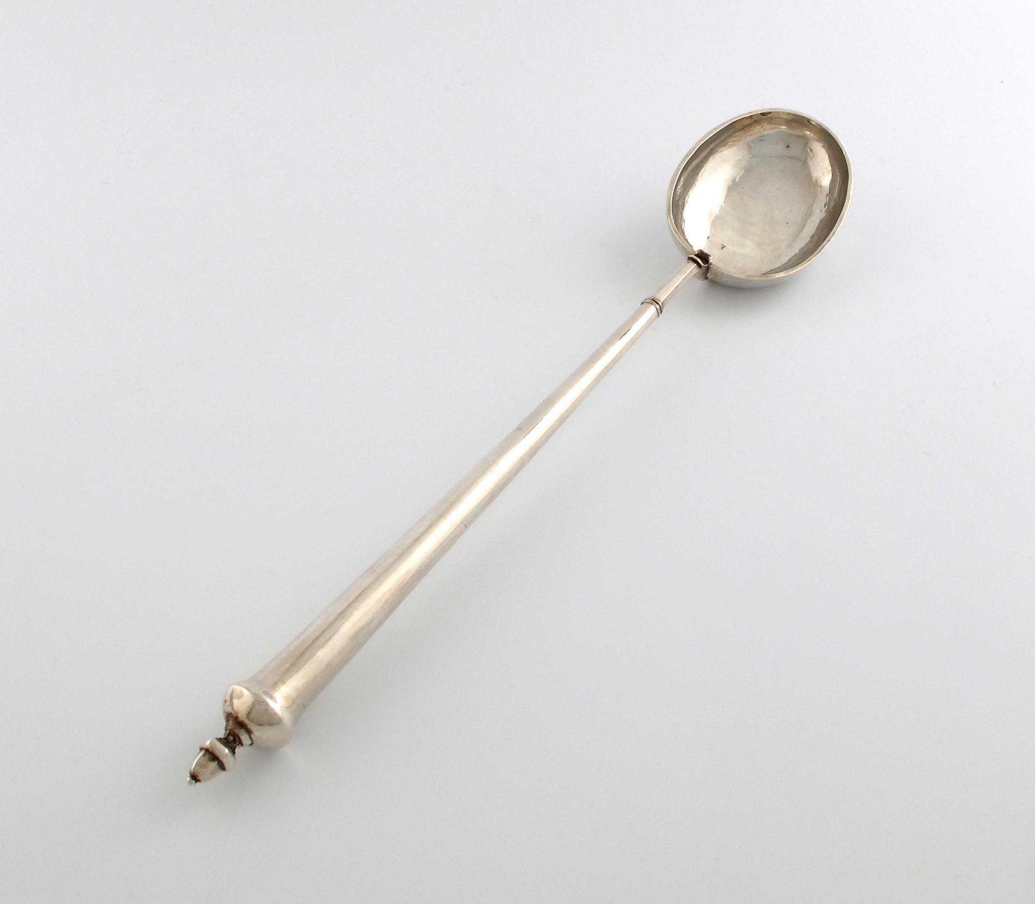 Appraisal: An early th century silver cannon handled basting spoon