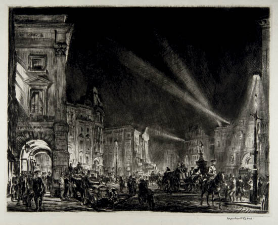 Appraisal: MUIRHEAD BONE Piccadilly Circus Drypoint x mm x inches full