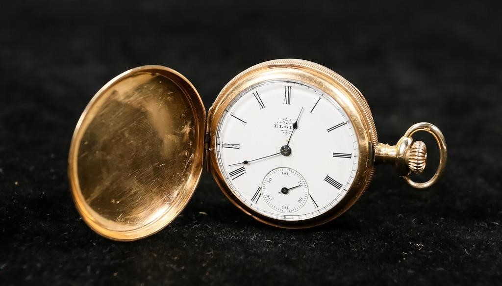 Appraisal: Elgin k gold pocket watch White dial with roman numerals