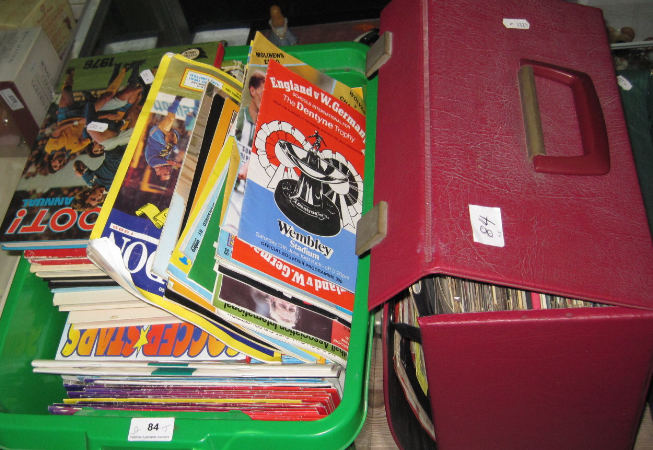 Appraisal: Tray Of Football Books and programs and Box of assorted