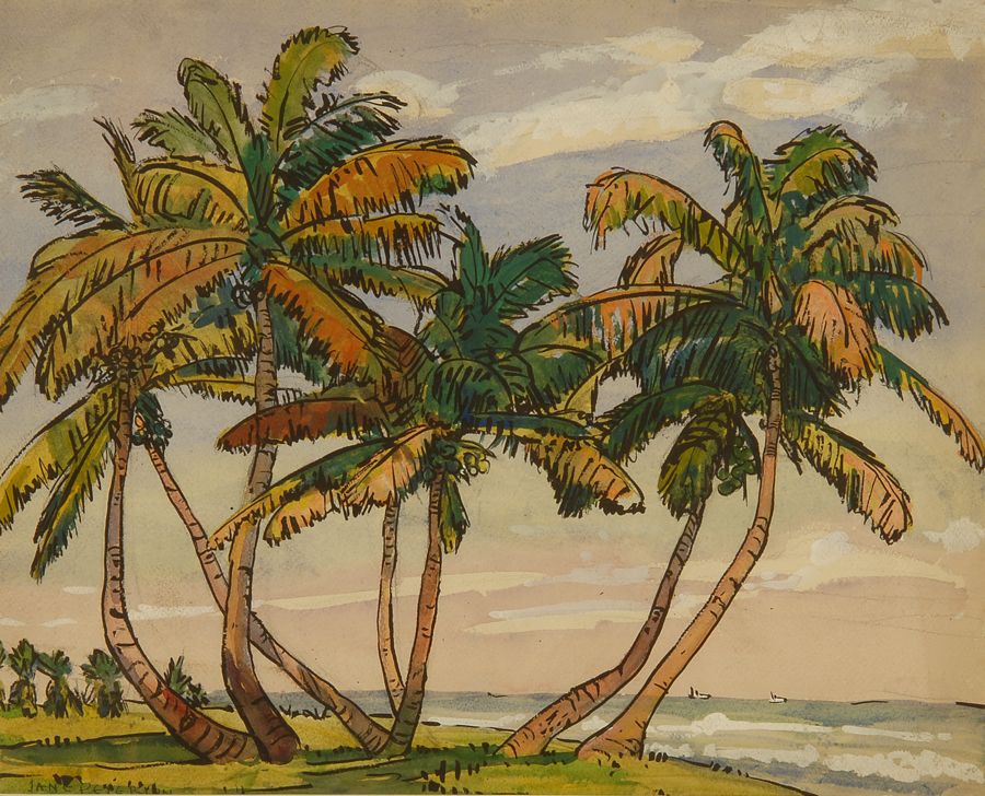 Appraisal: JANE PETERSONAmerican - Palm and Surf II Signed lower left