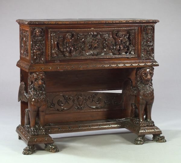 Appraisal: Italian Mahogany Cabinet early th century in the Renaissance taste