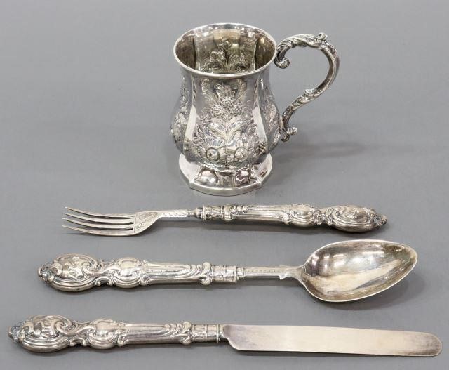 Appraisal: piece English Victorian sterling silver youth service Hilliard Thomason c