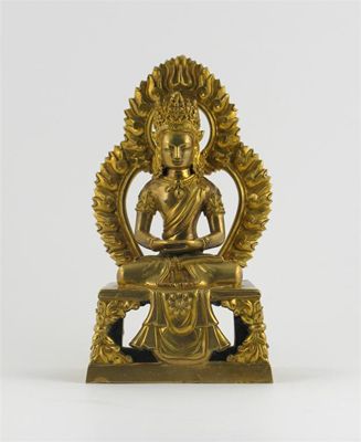 Appraisal: A good Chinese gilt bronze figure of Amitayus Buddha seated