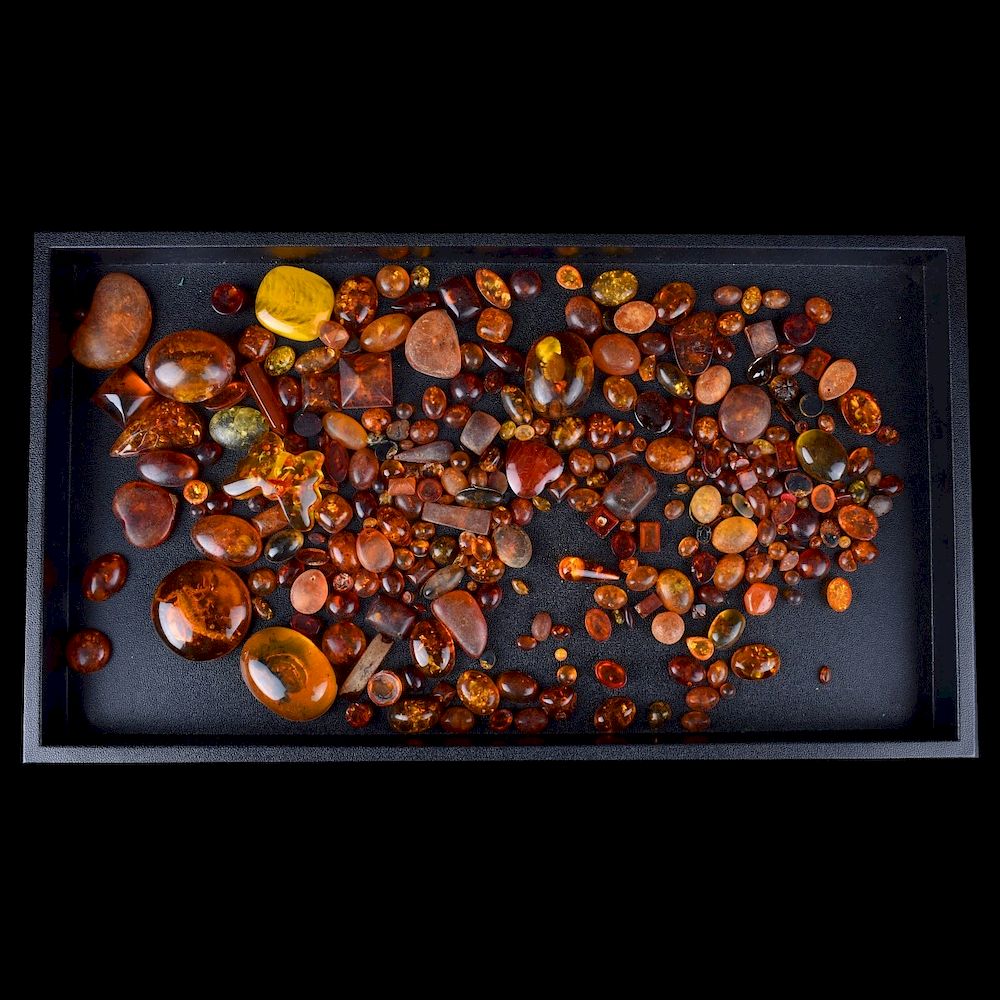 Appraisal: Amber Lot Multi piece lot of polished amber stones Unsigned