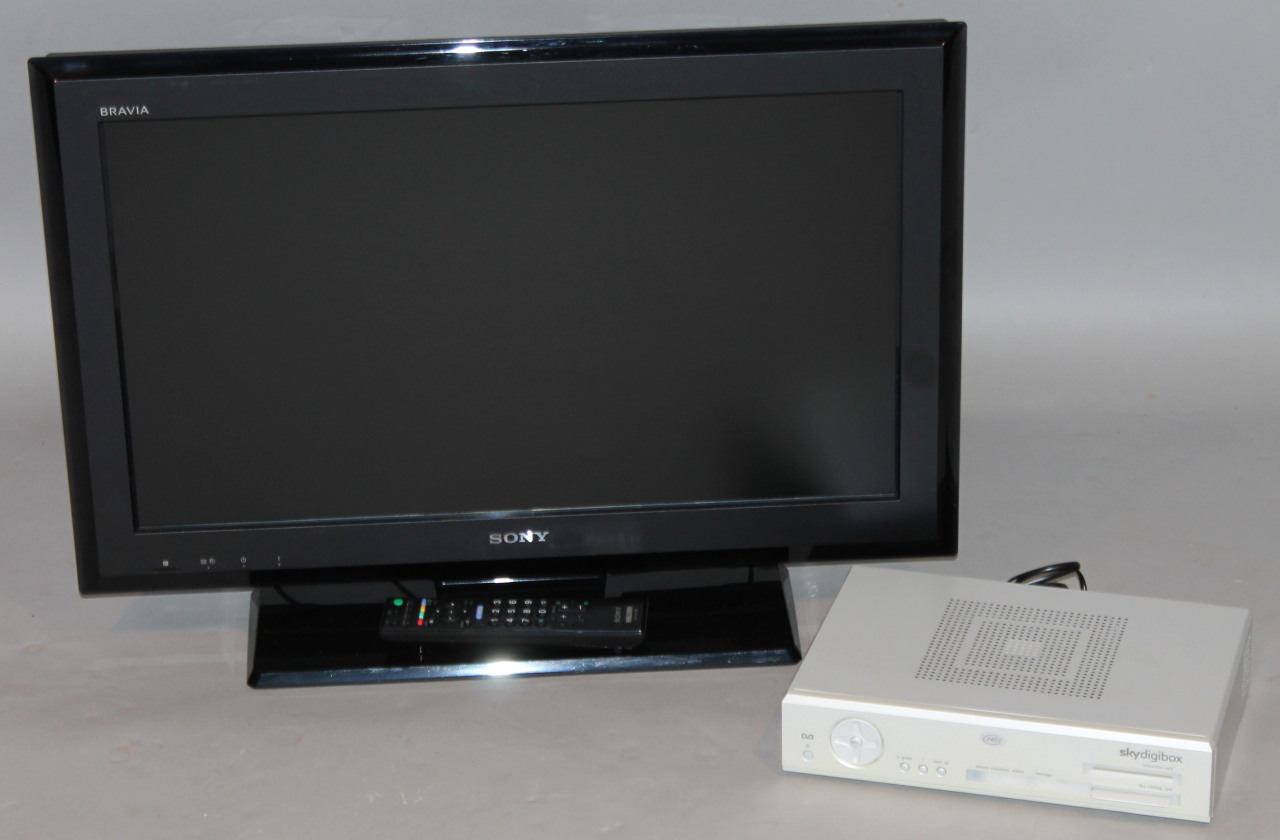 Appraisal: A Sony Bravia colour television with sky digital box and