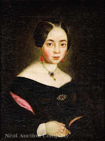 Appraisal: Louisiana School th c Portrait of a Young Creole Lady