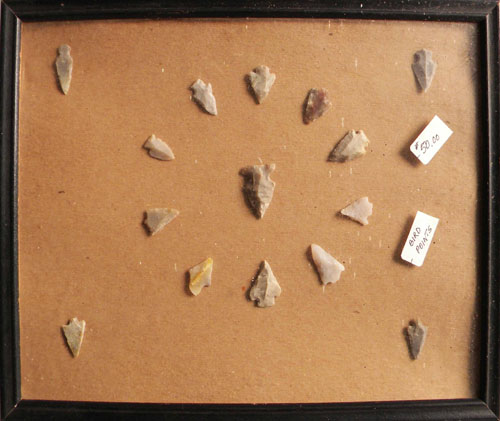 Appraisal: Seven framed groups of arrowheads