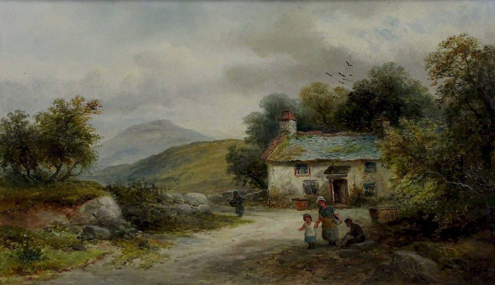 Appraisal: WILLIAM E ELLIS ENGLISH - Oil on Canvas Cottage in