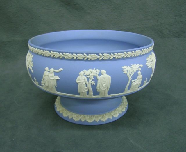 Appraisal: Wedgwood Porcelain Pedestal Bowl diameter tall blue and white parian