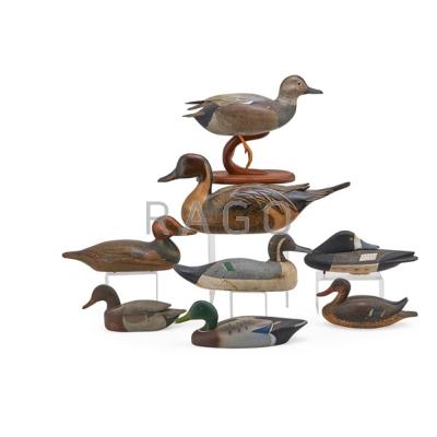 Appraisal: AMERICAN DUCK DECOYS AND DUCK CARVINGS Eight th c four