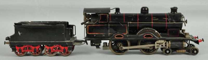 Appraisal: Handpainted Bing Live Steam Locomotive Tender Description German English style