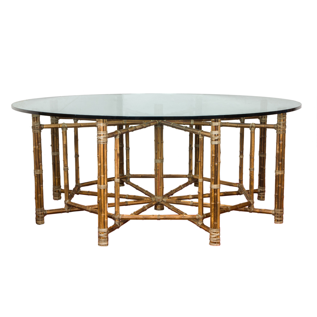 Appraisal: A MCGUIRE SAN FRANCISCO DINING TABLE A McGuire San Francisco