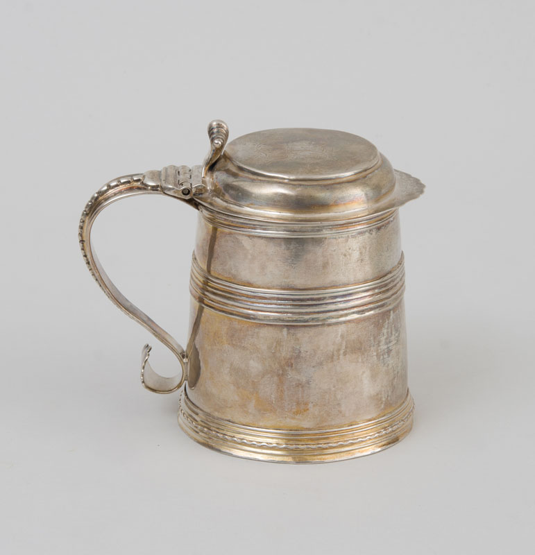 Appraisal: AMERICAN SILVER SMALL TANKARD Stamped twice 'BR' within oval the