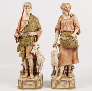 Appraisal: PAIR OF PORCELAIN ROYAL DUX BOHEMIAN FIGURES OF PEASANT COUPLE