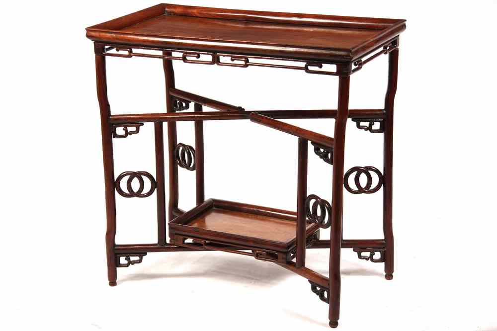 Appraisal: CHINESE SIDE TABLE - Chinese Hongmu Rosewood Side Table with