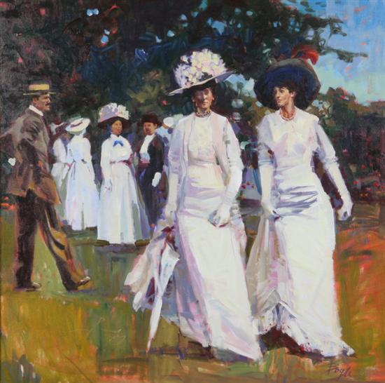 Appraisal: NEIL BOYLE American - GARDEN PARTY signed lower right Oil