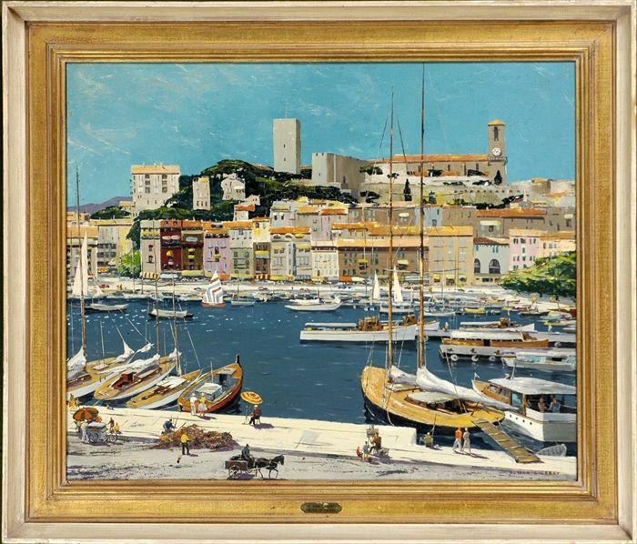 Appraisal: C Ivan Gilbert th C Harbor of Cannes Oil on