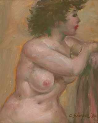 Appraisal: Clyde J Singer American - Nude Torso Oil on board