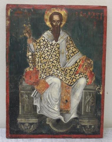 Appraisal: Antique Russian Icon on Panel Painted and gilded From an