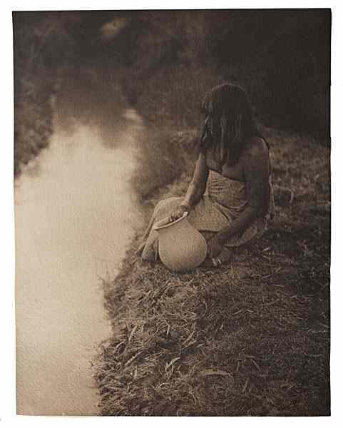 Appraisal: Edward S Curtis Platinum Photograph By the Canal on textured