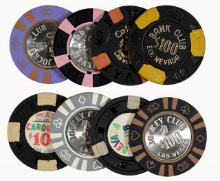 Appraisal: Eight Casino Gambling Chips Including Carousel Las Vegas Nevada Club