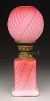 Appraisal: VERY RARE PINK SATIN MINI LAMP S - Dark pink