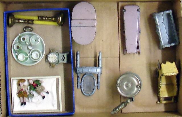 Appraisal: Lot Group of Kilgore type cast iron furniture accessories Ironing