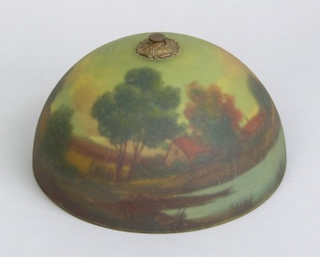 Appraisal: Jefferson Reverse Painted Shade Dome shape approx T x diameter